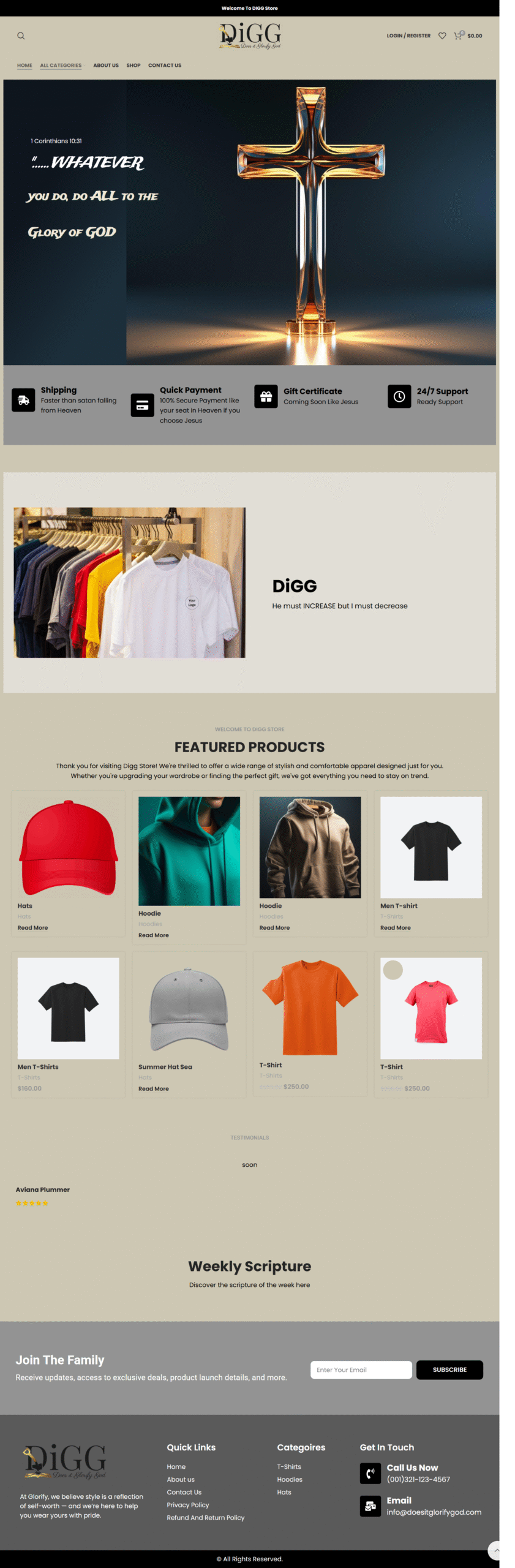 DIGG STORE WEBSITE  – E-commerce | Webrozo