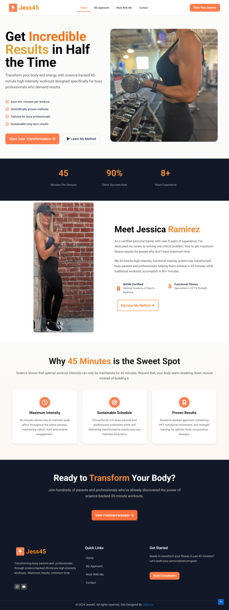 FITNESS COACH WEBSITE – Website Design | Webrozo
