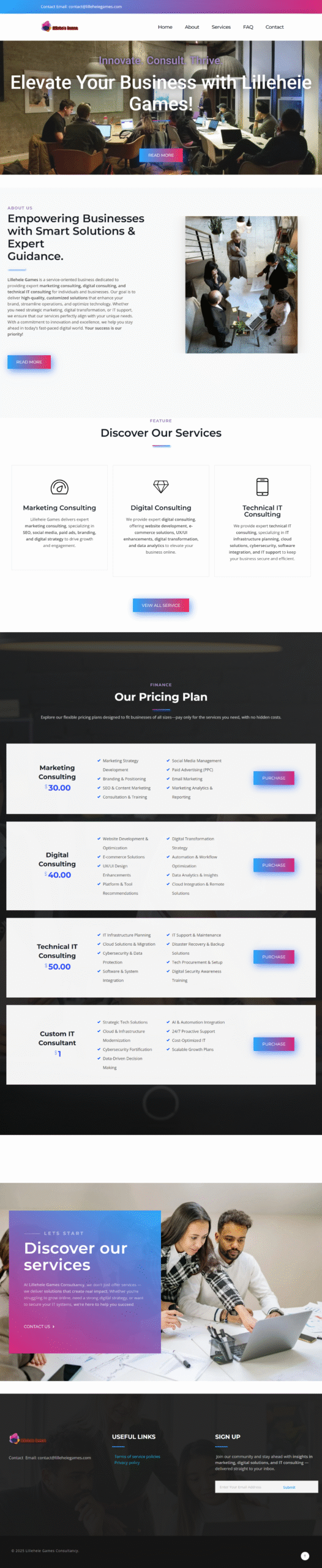 GAMES CONSULTANCY WEBSITE – Consulting | Webrozo