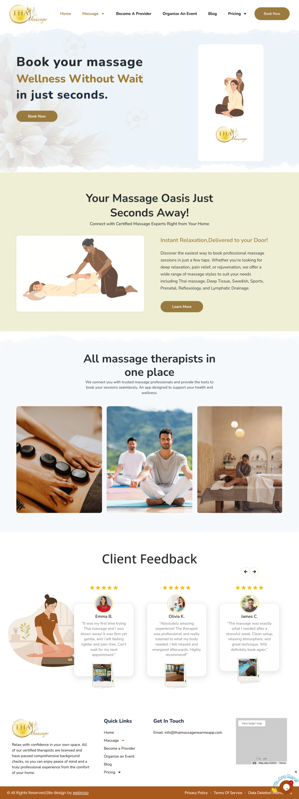 THAI MAASAGE WEBSITE  – Website Design | Webrozo